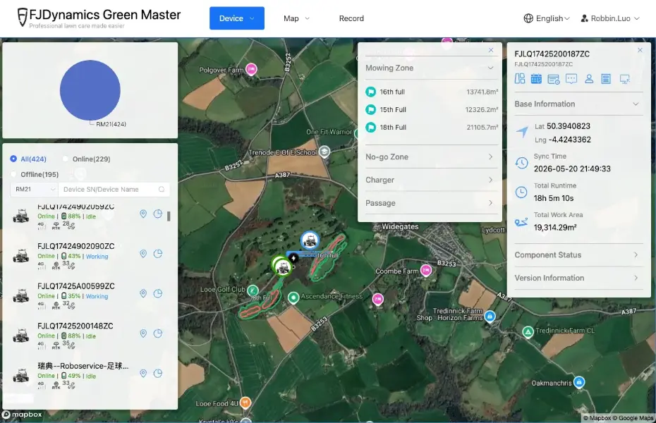 From Course Data to Mowing Plans